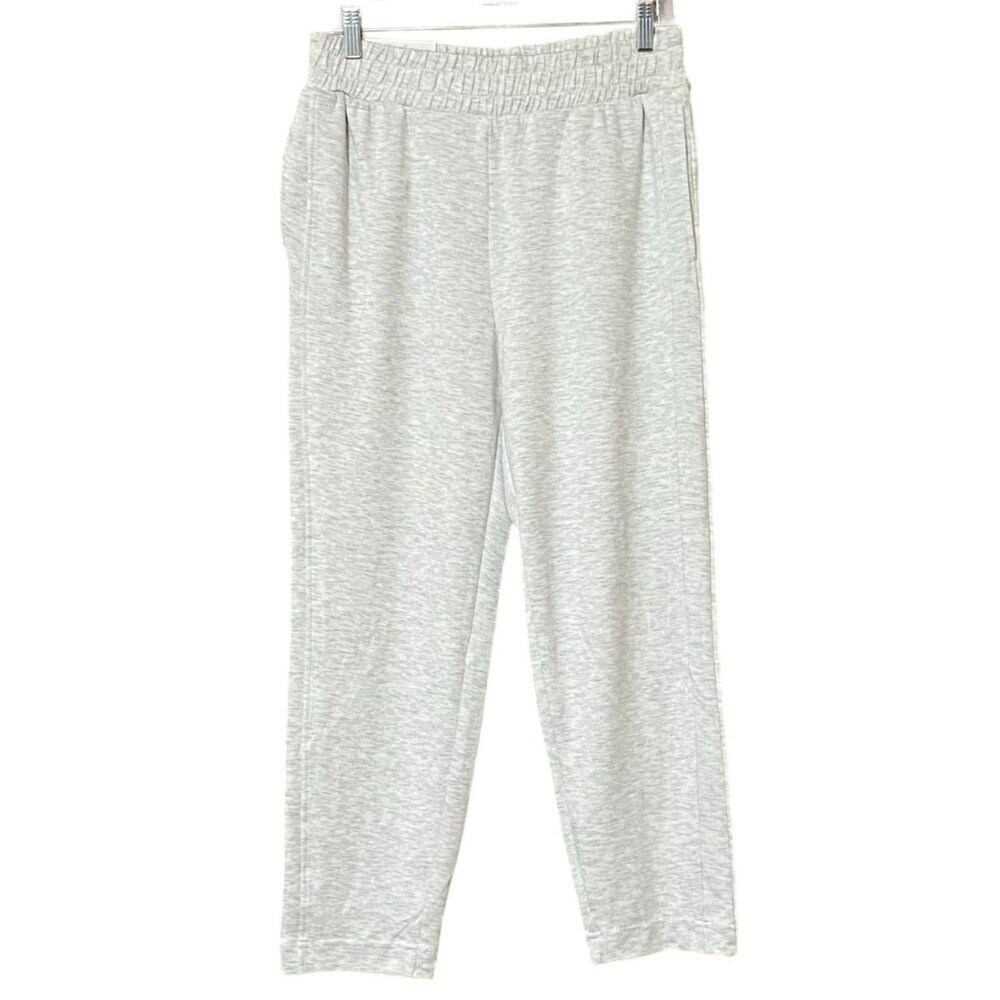 Danskin Luxe Retro Womens M Heather Gray Cropped Stretch Jogger Pants Lounge NWT
